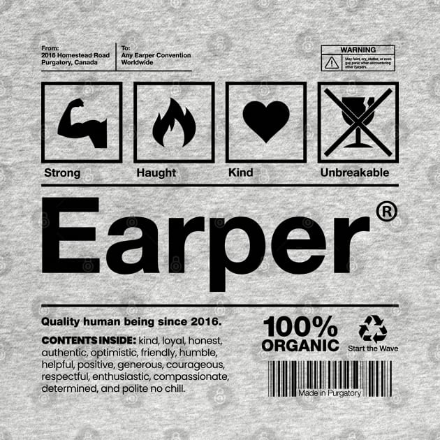 Earper Shipping Label - Wynonna Earp - Black Font by VikingElf